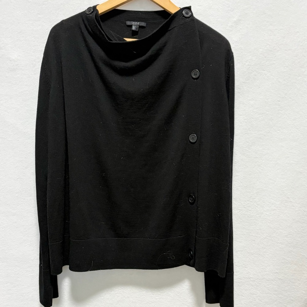 COS Draped Merino-Wool Cardigan - Picture 2 of 9